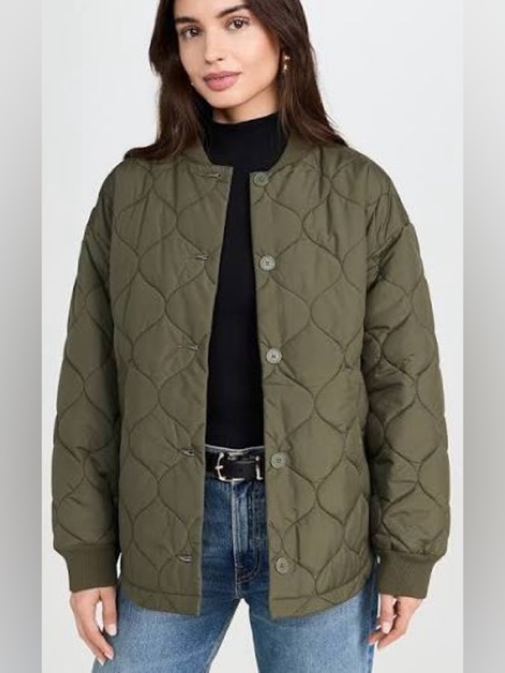 Velvet By Graham & Spencer Carie Womens  Quilted Jacket M Army Green NWT